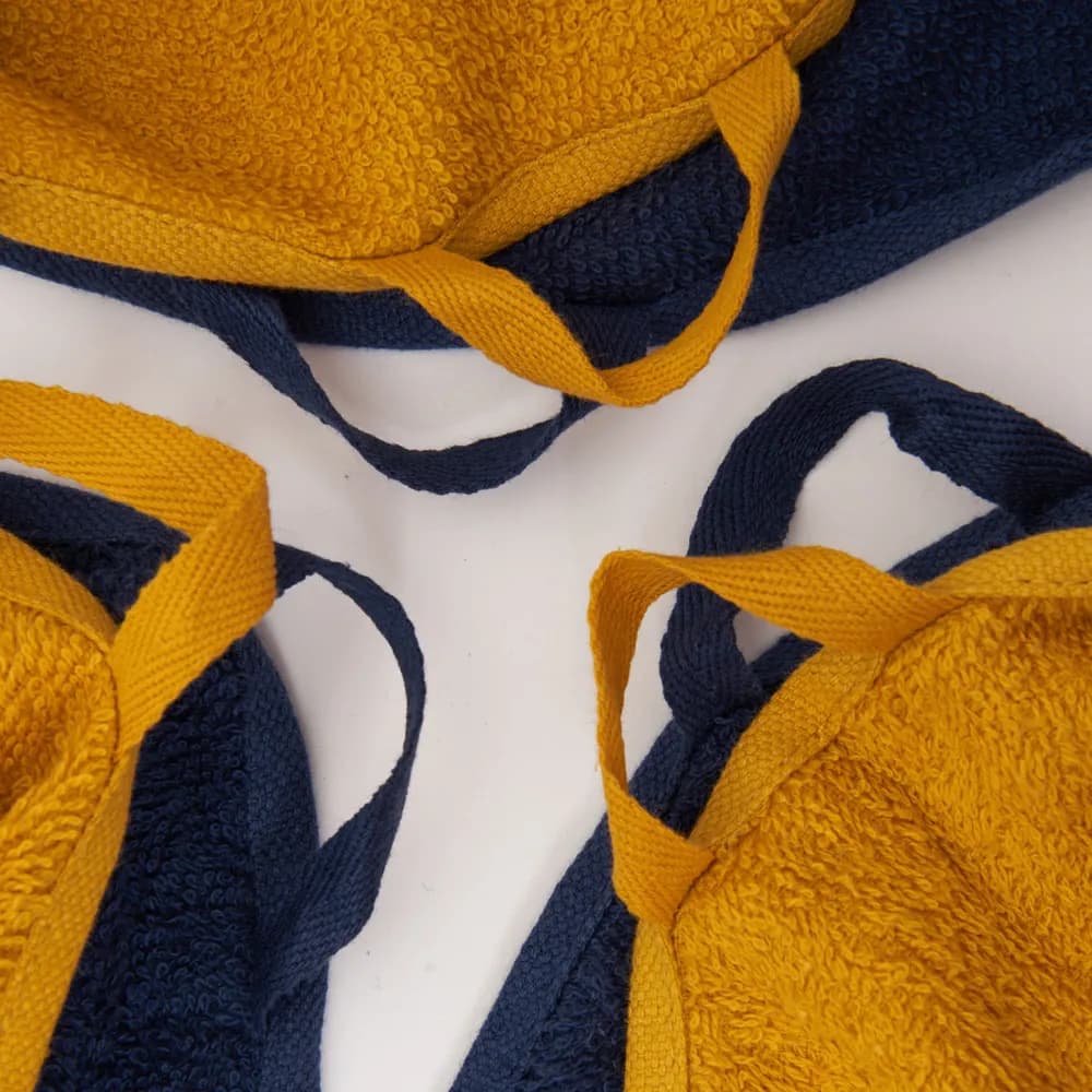 KADRIYA HOME Полотенце банное, Хлопок, 30x50, 50x80, 70x130 см, синий, горчичный, 6 шт. - 1