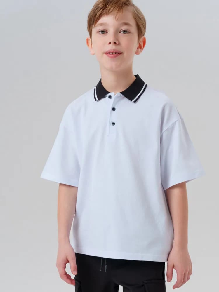 Поло  оверсайз с коротким рукавом - 1