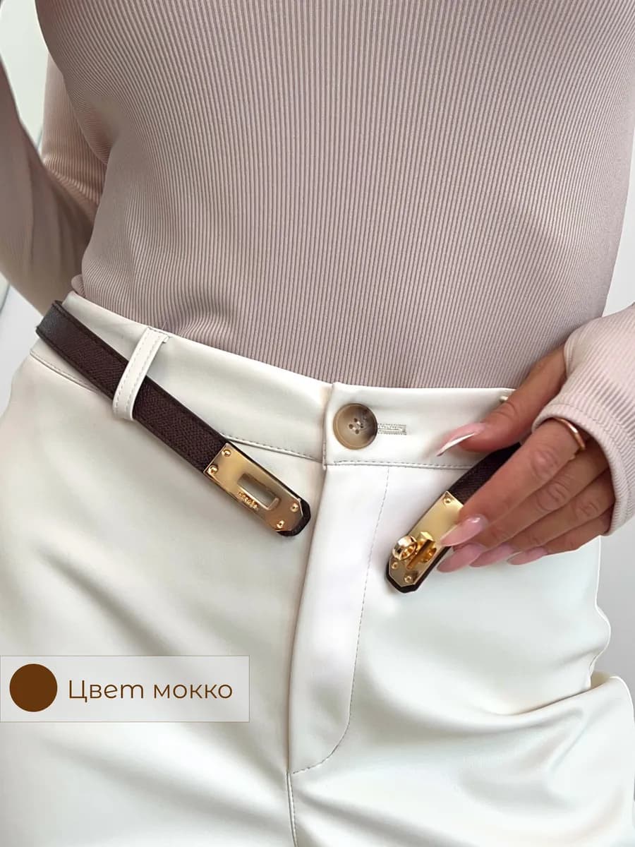 Ремень Hermes женский коричневый - 2