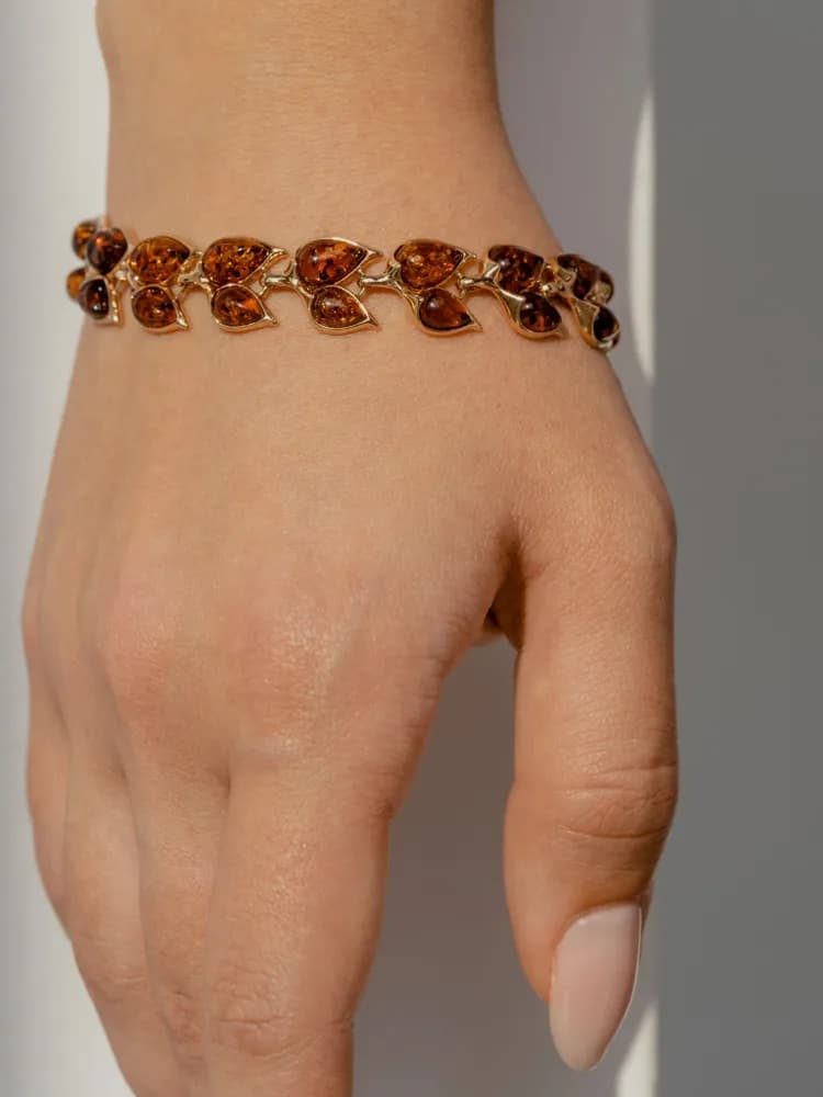 Комплект из серебра 925 пробы с янтарем - 2