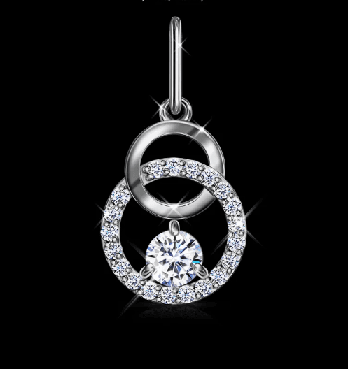 Подвеска женская серебро с фианитом - 2