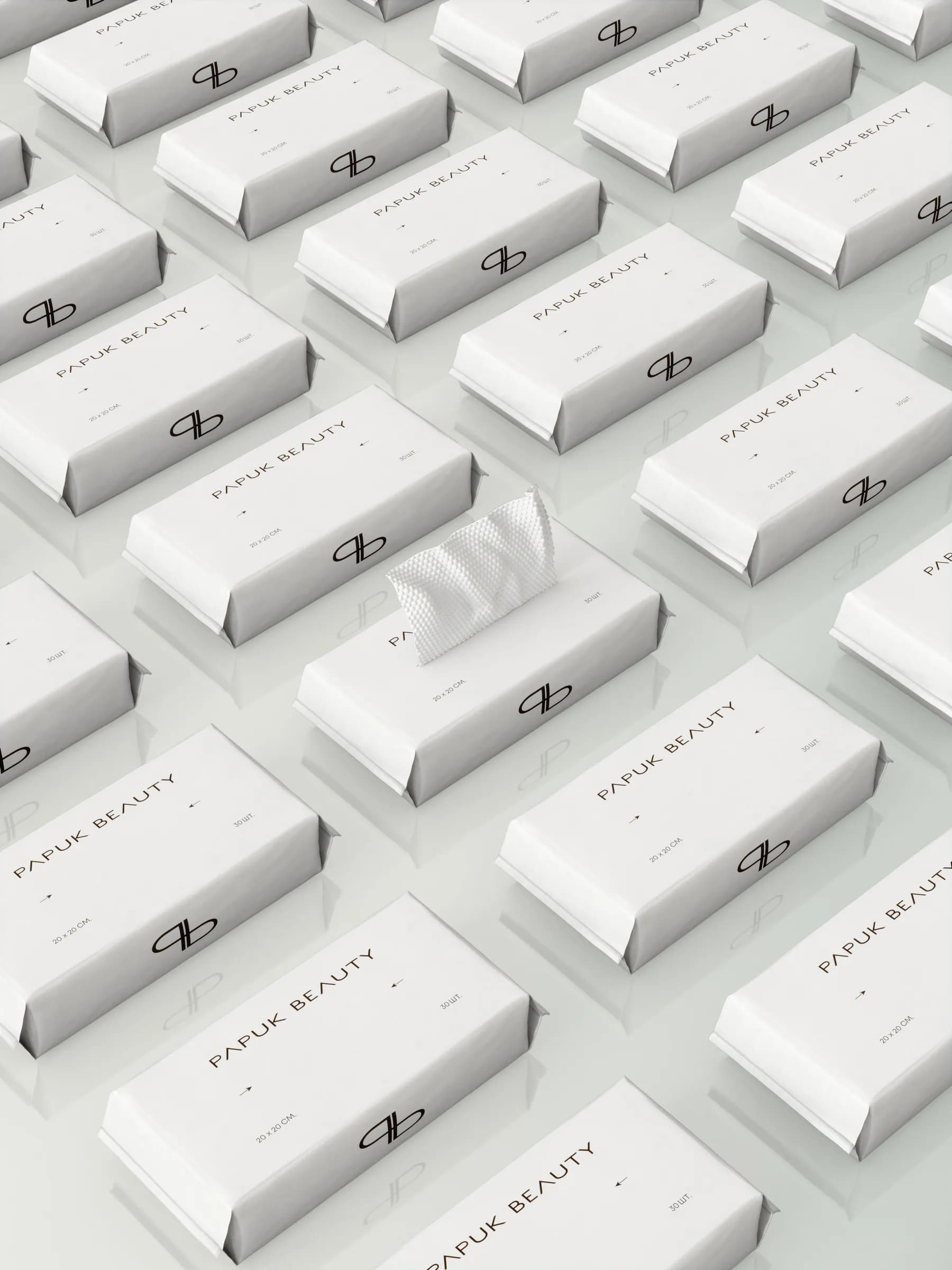Одноразовые полотенца PAPUK BEAUTY хлопковые салфетки для лица, 80шт. - 3