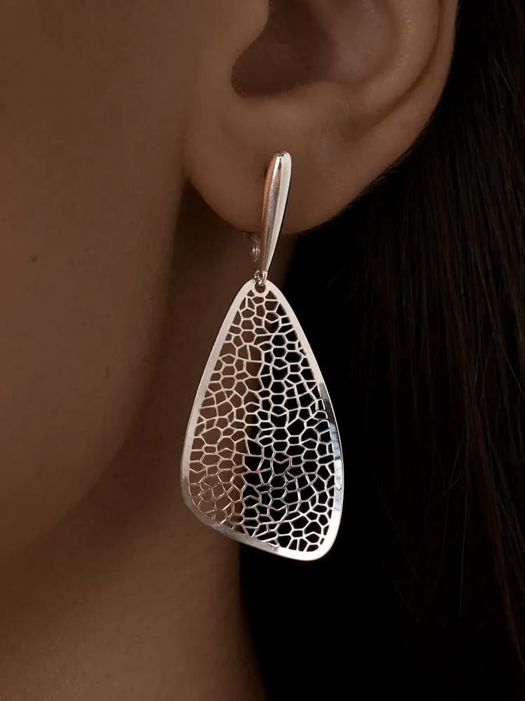 Серьги длинные серебро 925 - 1