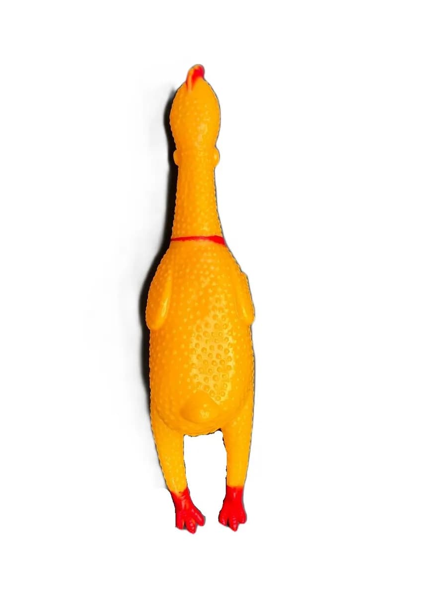 Игрушка для собак и не только с пищалкой "Кричащая курица" "Орущая курица" 30 см средняя - 4