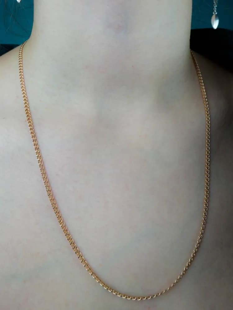 Цепочка золотая женская, красное золото 585, плетение "Лав" - 3