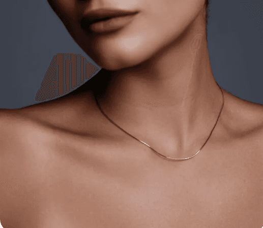 Цепочка женская, родированное серебро 925 плетение "Снейк" - 1