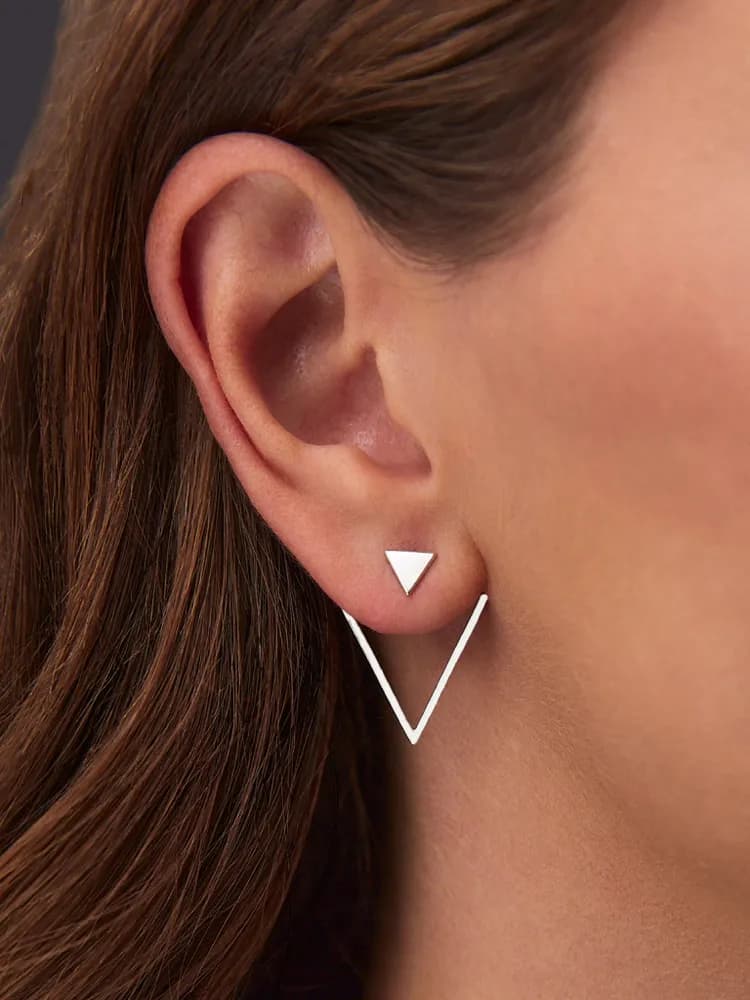 F-Jewelry Серьги гвоздики серебро 925 трансформеры - 2