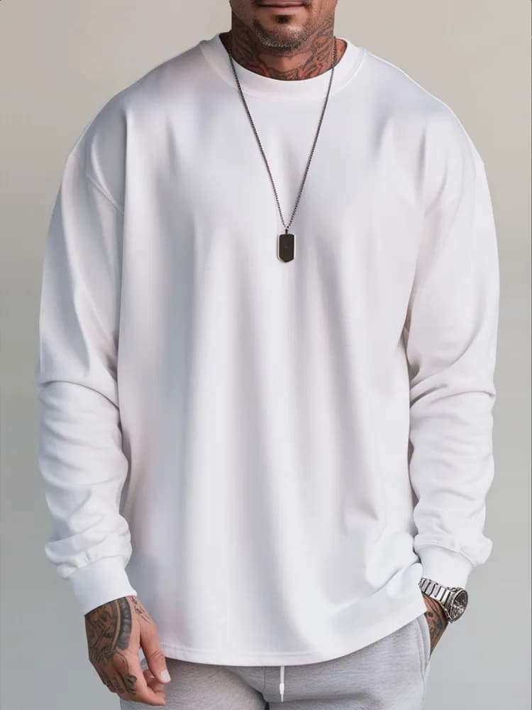 Лонгслив мужской однотонный - 1