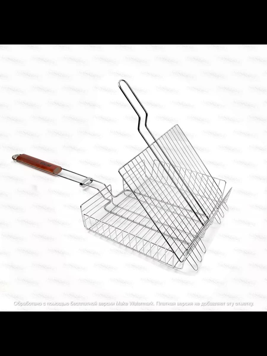 Решетка для мангала гриля барбекю 34х22 см с рожками - 4