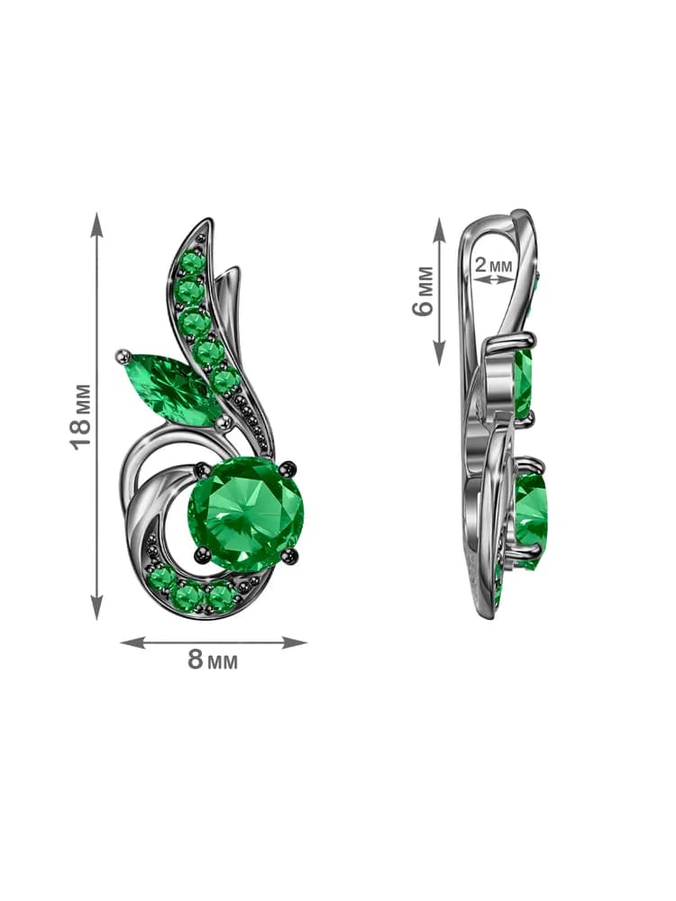 Украшение из серебра с вставкой камня изумруд - 3