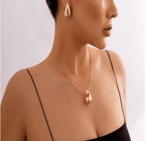 Комплект колье и серьги капля - 1